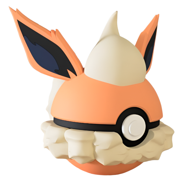 Flareon, pokemon, character ball, pokeball, 3d printed, ireland, n3d, 3d marvels, decoration, fanart, anime, figurine, statue