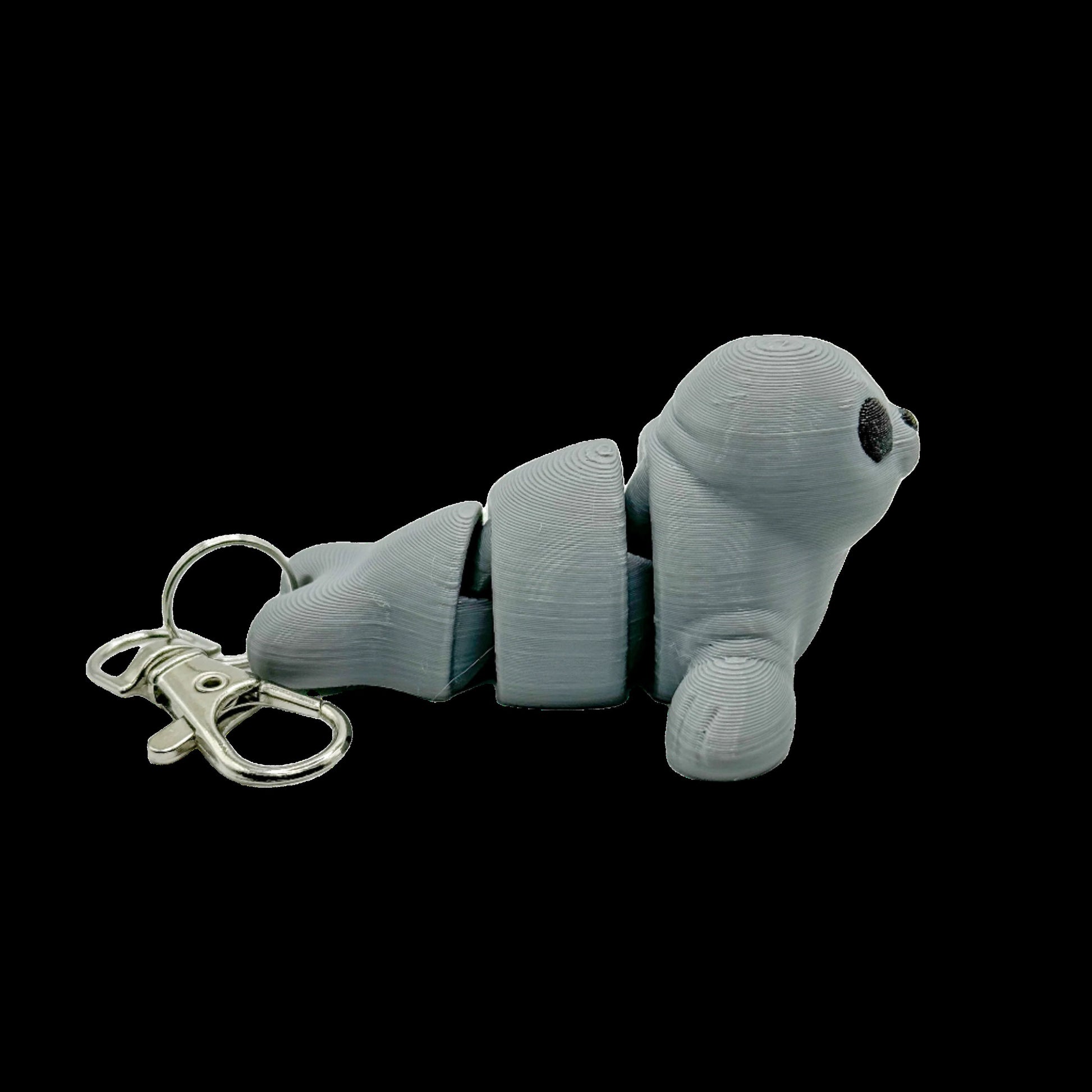 grey baby seal 3d-printed keychain fidget