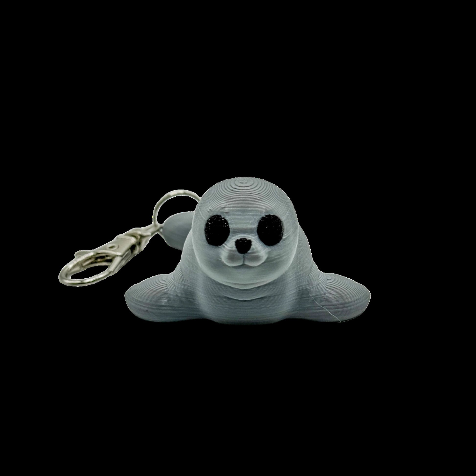 grey baby seal 3d-printed keychain fidget