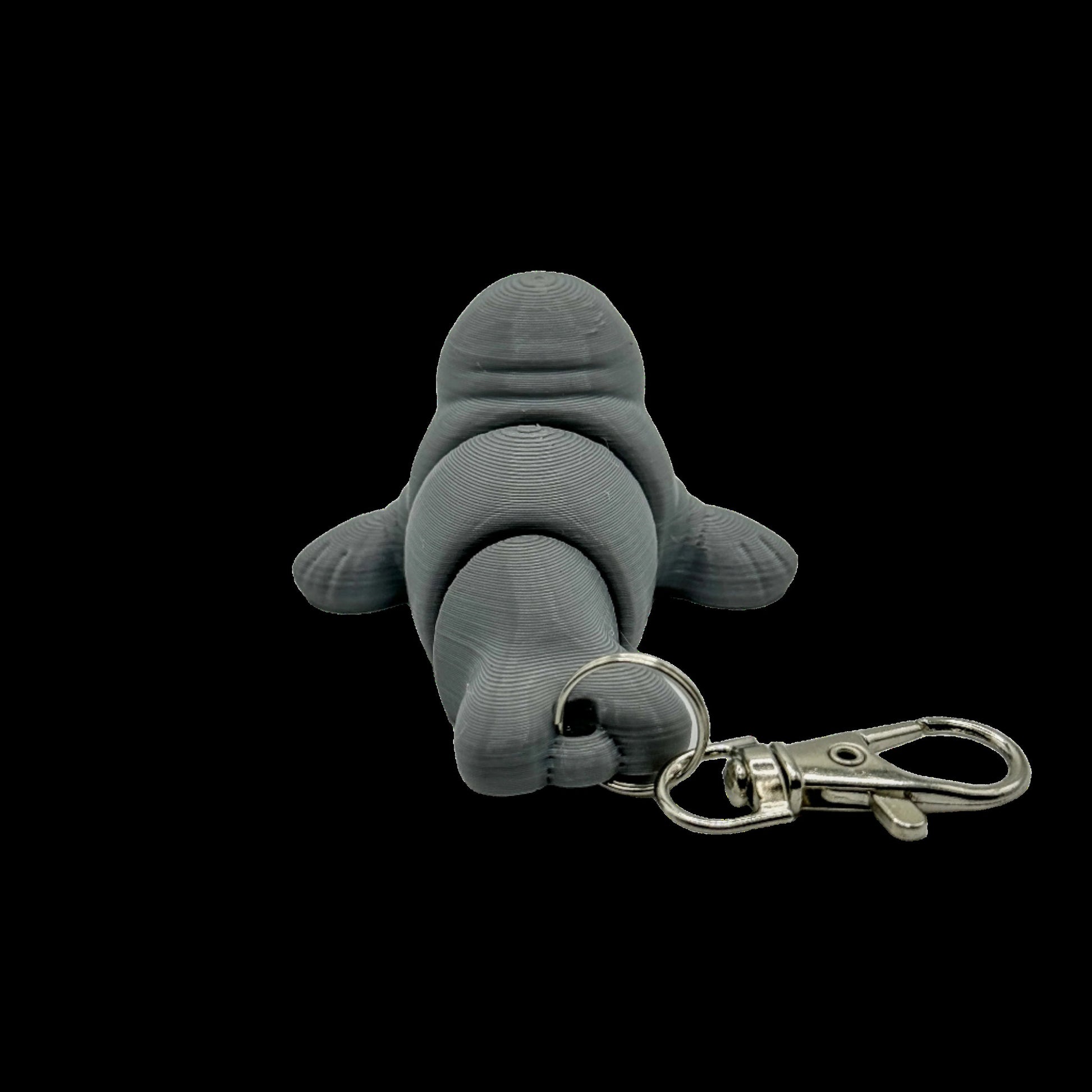 grey baby seal 3d-printed keychain fidget fidgettoy