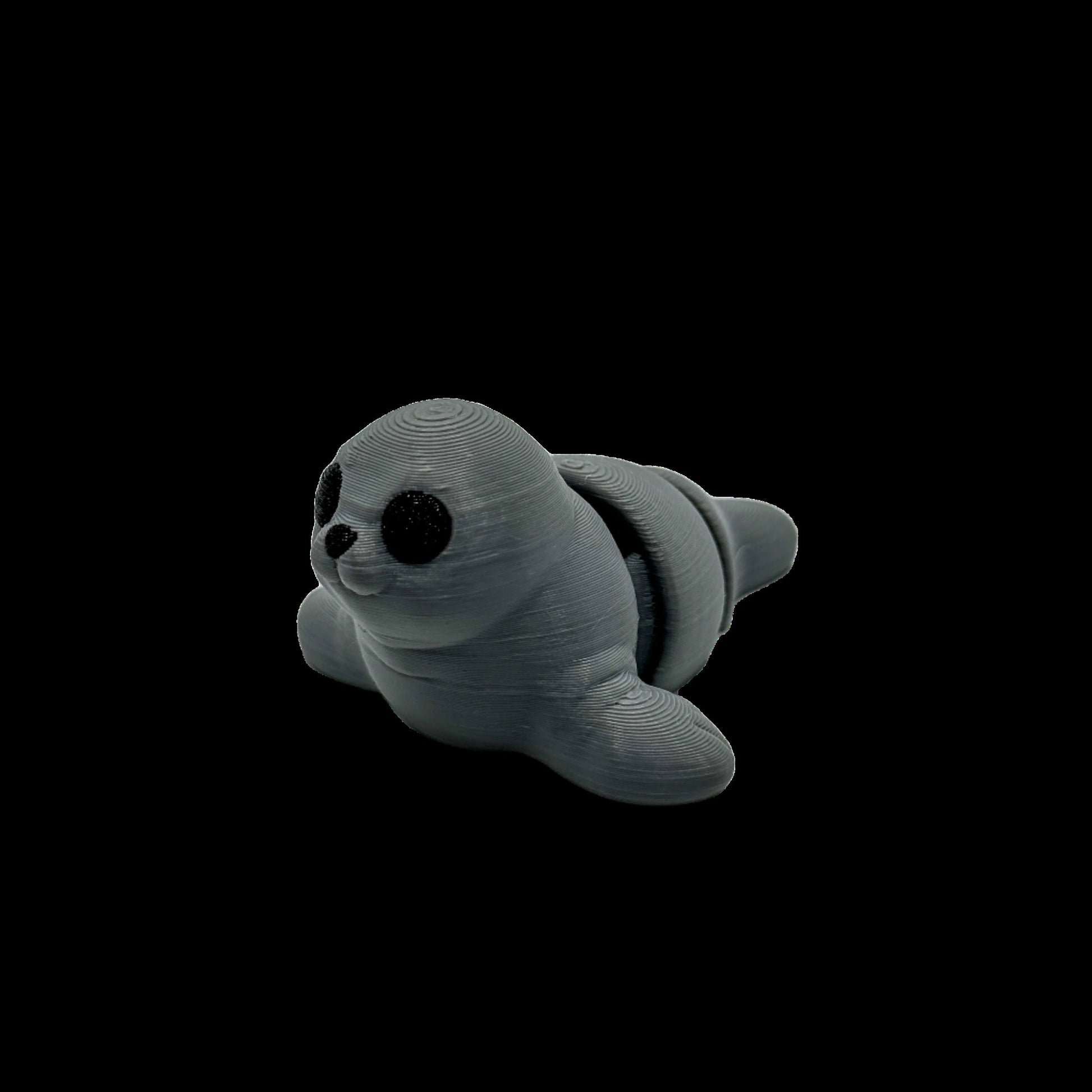 grey baby seal 3d-printed keychain fidget fidgettoy