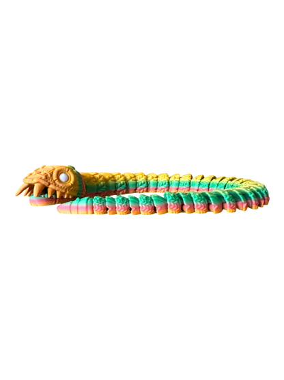 Stuffed Serpent by Twisty Prints, Articulated Snake, Sensory, Tactile, Fidget Toy