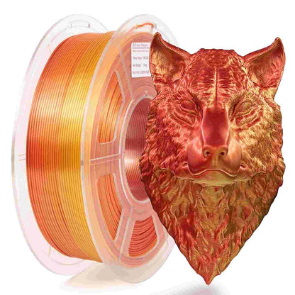 PLA Silk Red-Shiny Gold Gradient iSANMATE Filament PLASilk, PLASilkGradient 3D Marvels