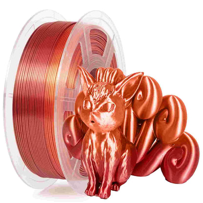 PLA Silk Red-Shiny Orange Gradient iSANMATE Filament PLASilk, PLASilkGradient 3D Marvels