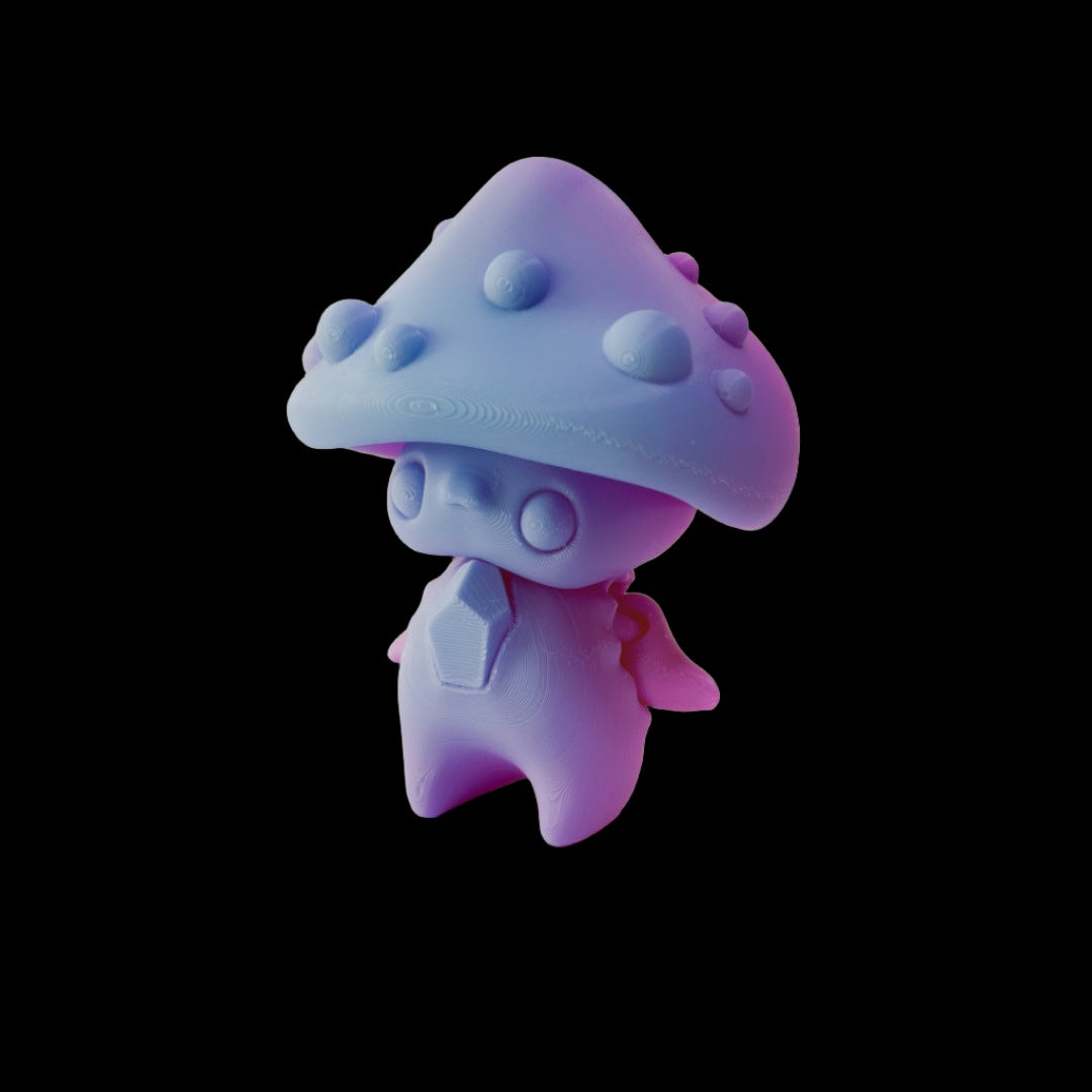 mushroom fungi head pixie  gem chest dots cute adorable collectible figurine fidget personalizable