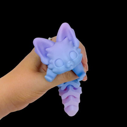 cute cool arctic fox cup flexible keychain 3d printed Layers Green personalisable collectable made in ireland