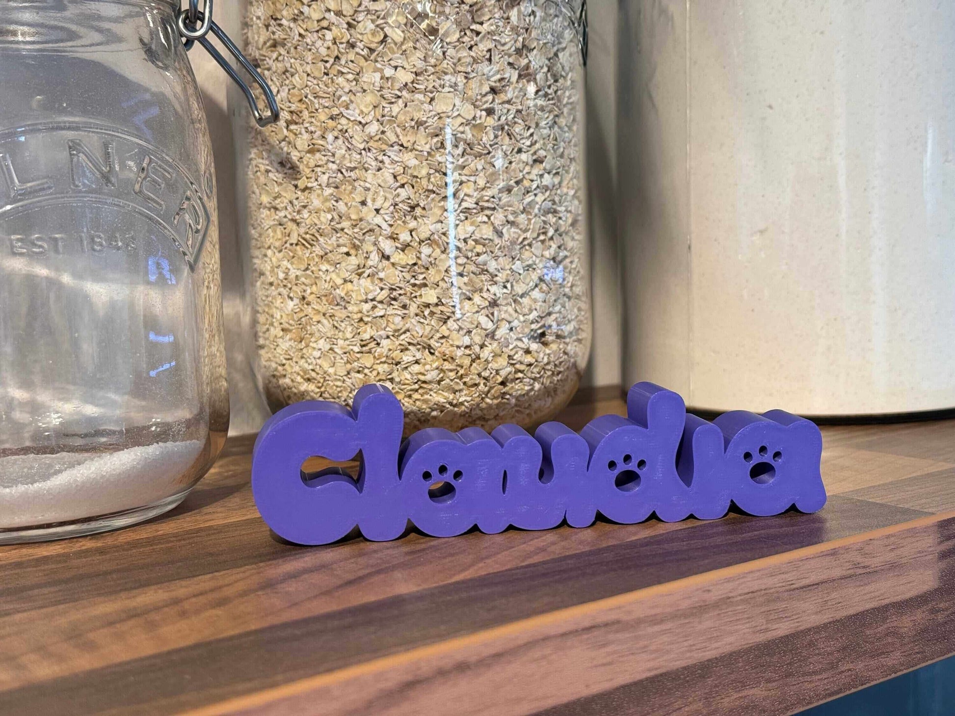 Personalized Name with pet paws - teacher name sign - birthday name - name day sign - baby sign name - gift for valentine