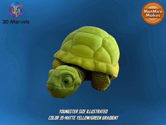 TurboTurtle 3D-Printed Articulated Toy: Innovative Seamless Design, Endless Play Eco-Friendly, Child-Safe Movable Limbs, desk fidget toy