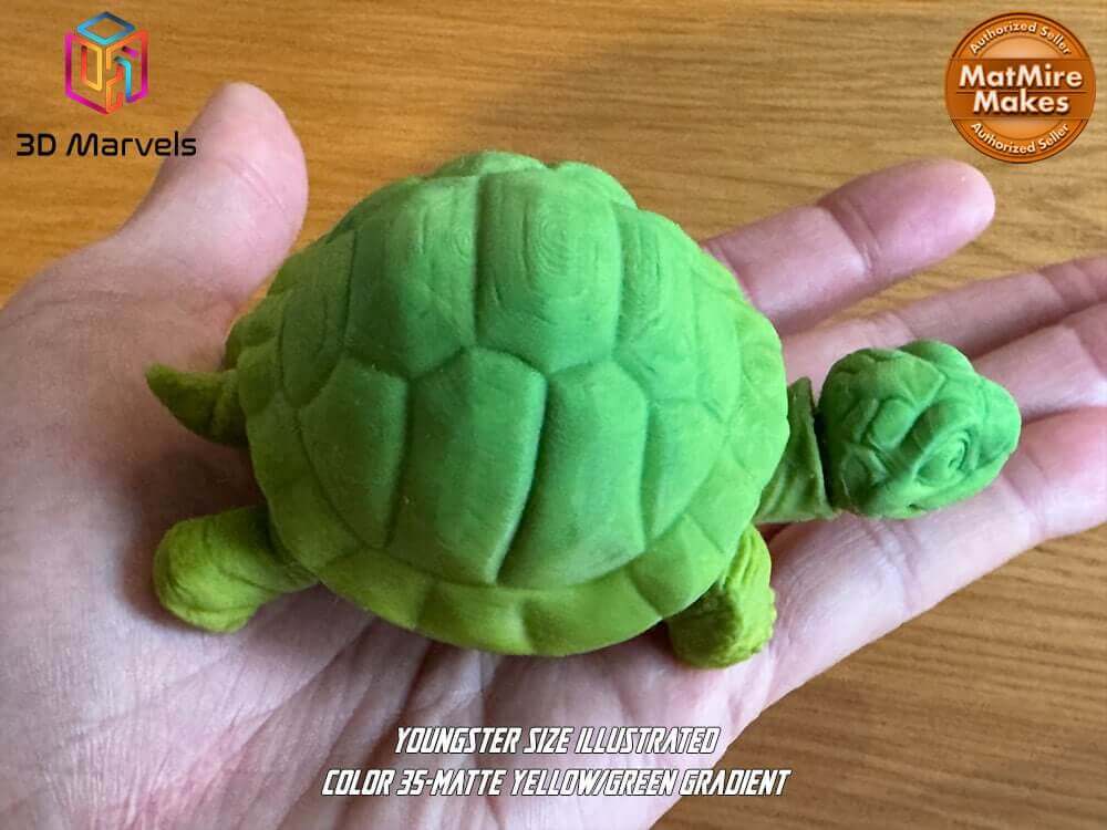 TurboTurtle 3D-Printed Articulated Toy: Innovative Seamless Design, Endless Play Eco-Friendly, Child-Safe Movable Limbs, desk fidget toy