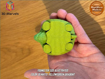 TurboTurtle 3D-Printed Articulated Toy: Innovative Seamless Design, Endless Play Eco-Friendly, Child-Safe Movable Limbs, desk fidget toy