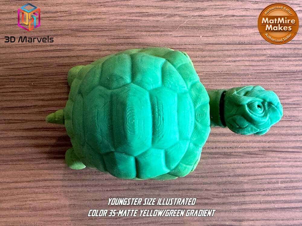 TurboTurtle 3D-Printed Articulated Toy: Innovative Seamless Design, Endless Play Eco-Friendly, Child-Safe Movable Limbs, desk fidget toy