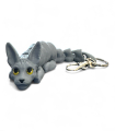 Grey Sphynx Cat Keychain