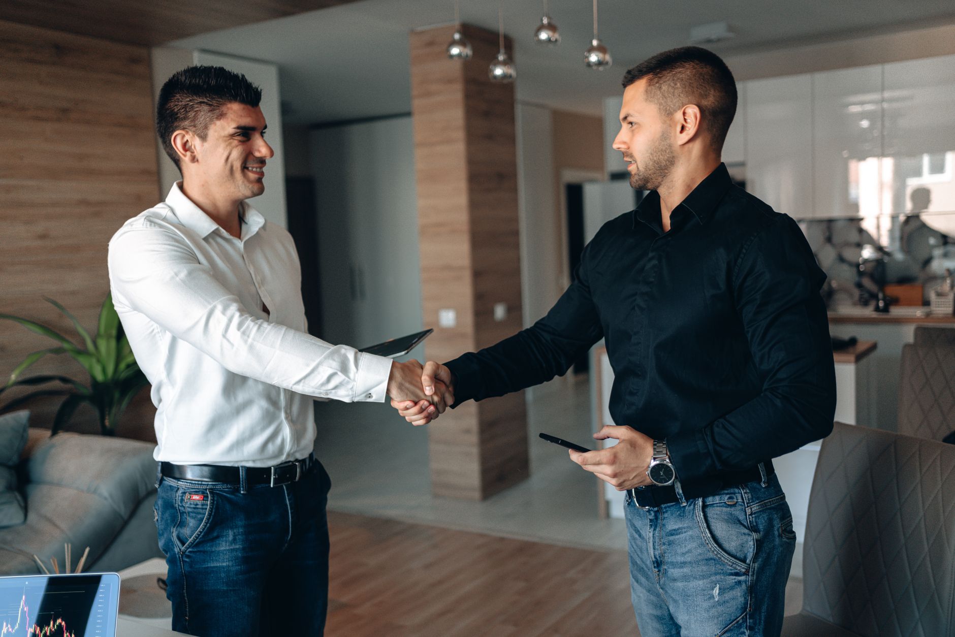 men shaking hands